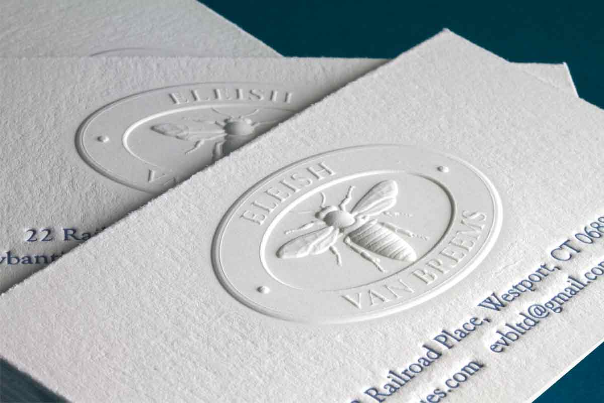 3161 eleish 3d embossed business cards with letterpress